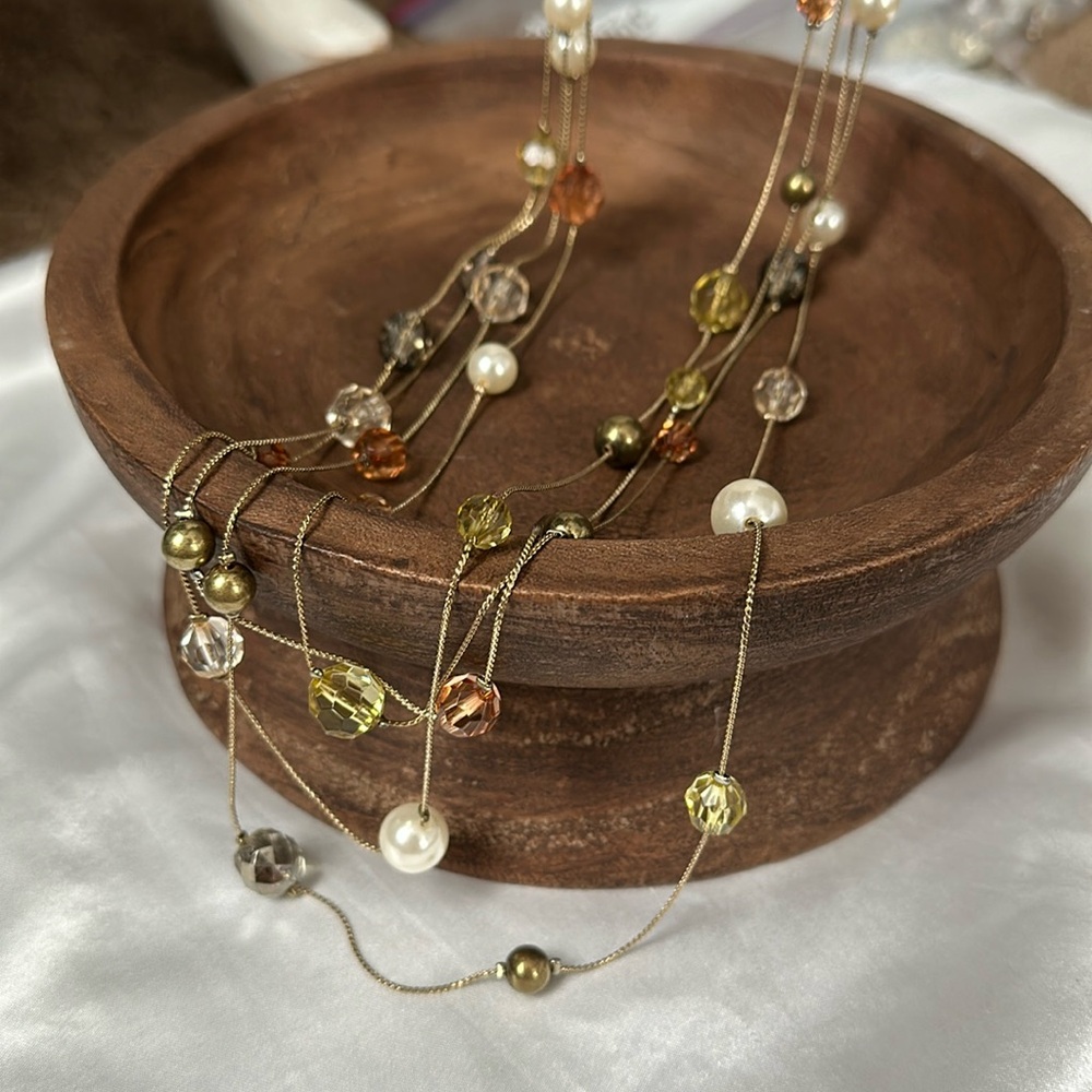 Four Strand Long Necklace
